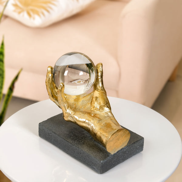 Decorative Hand Holding Crystal Figurine