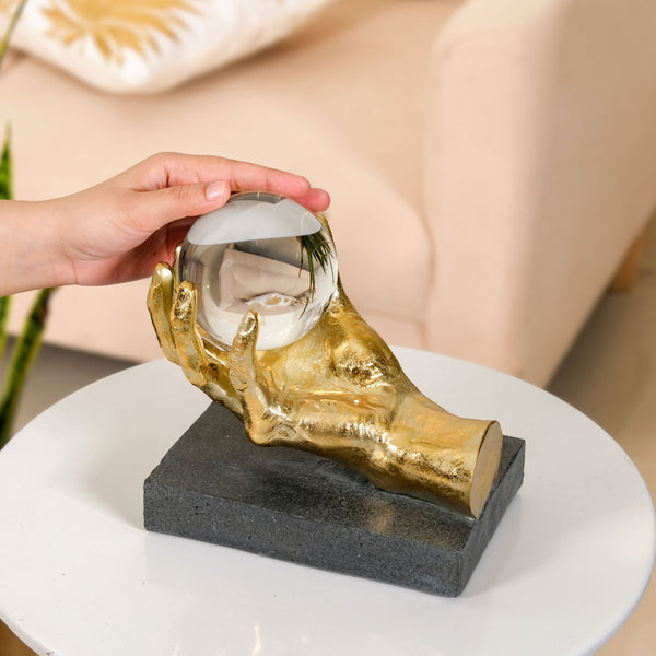 Decorative Hand Holding Crystal Figurine