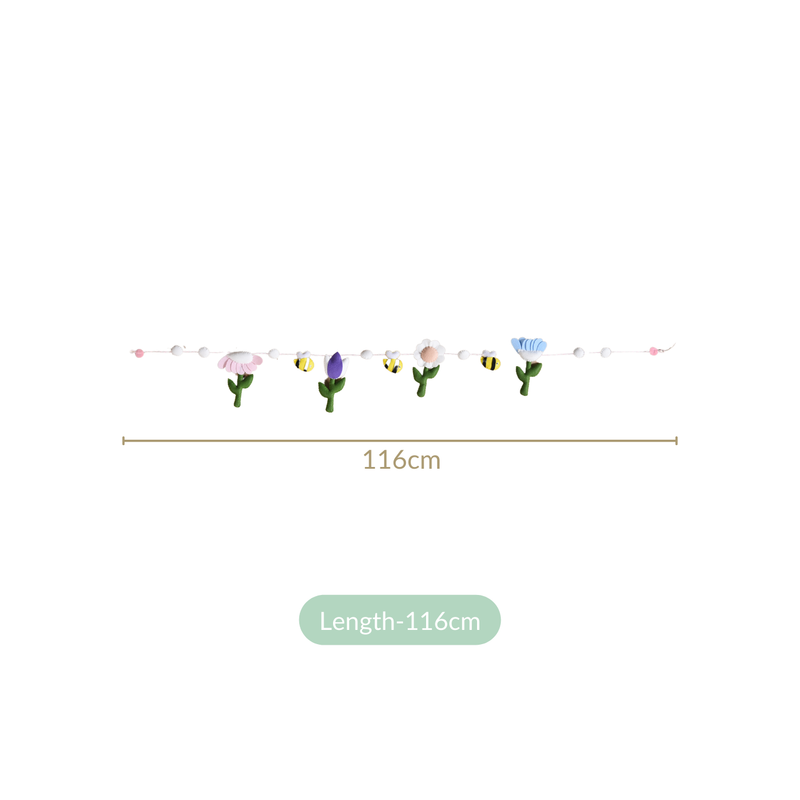 Garden Theme Bunting Wall Hanging For Nursery Room