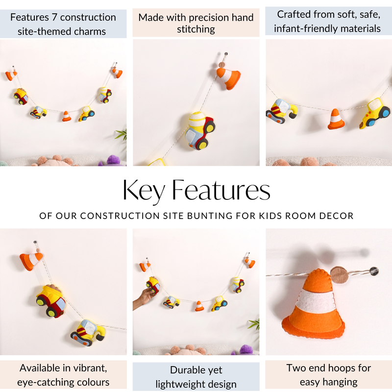 Construction Site Bunting For Kids Room Decor