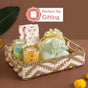 Decorative Woven Gift Hamper Basket White And Gold