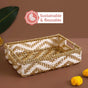 Decorative Woven Gift Hamper Basket White And Gold