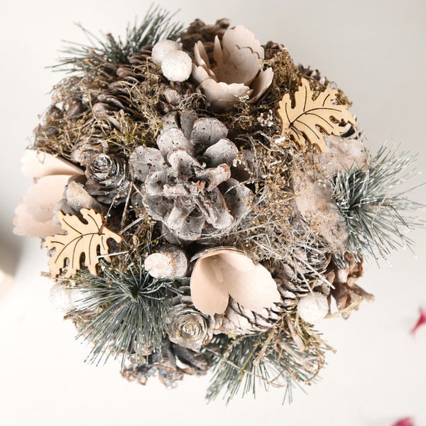 Frosty Pine Cones Dried Flower Pot