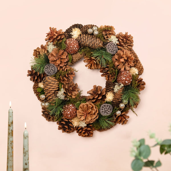 Evergreen Pine Cones Ecofriendly Decor Wreath