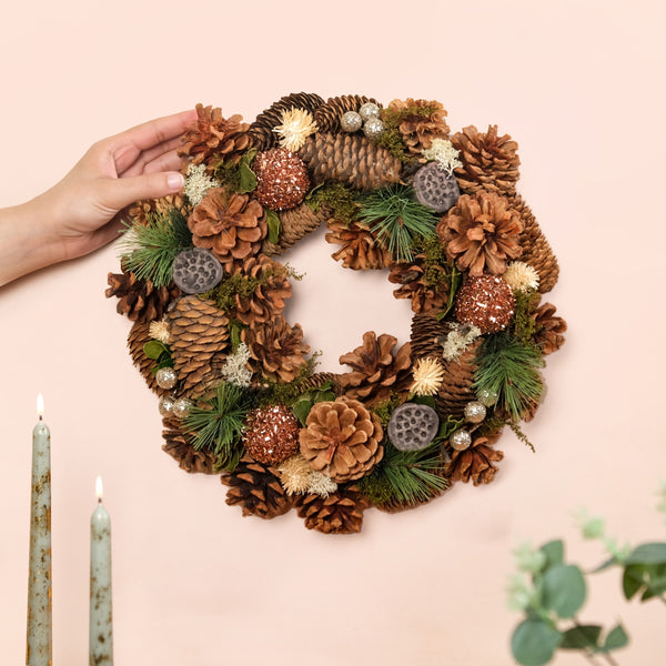 Evergreen Pine Cones Ecofriendly Decor Wreath