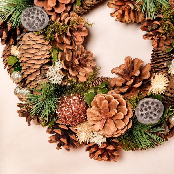 Evergreen Pine Cones Ecofriendly Decor Wreath