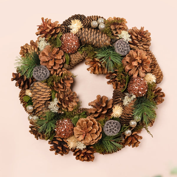 Evergreen Pine Cones Ecofriendly Decor Wreath