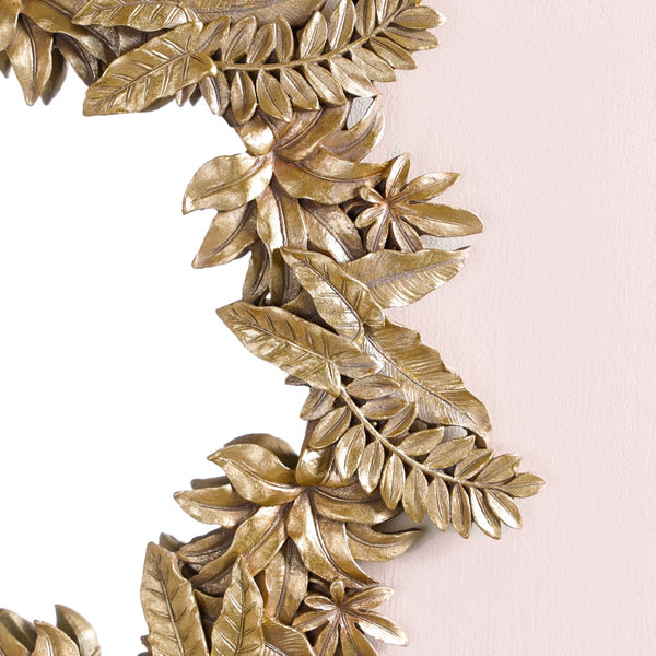Gilded Leaf Frond Decorative Mirror Gold