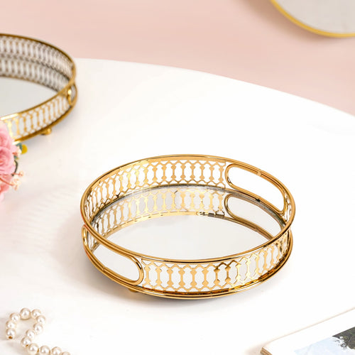 Small Round Decorative Tray With Stand