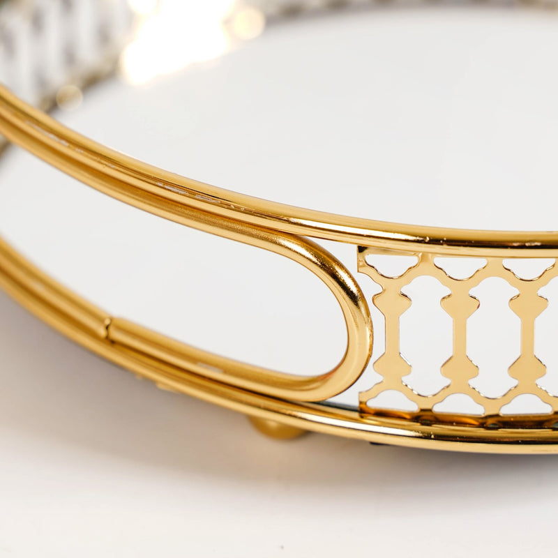 Small Round Decorative Tray With Stand