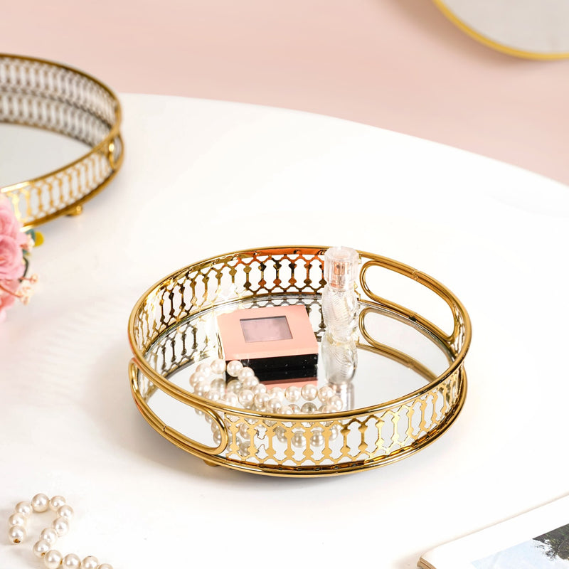 Small Round Decorative Tray With Stand