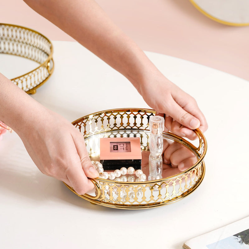 Small Round Decorative Tray With Stand