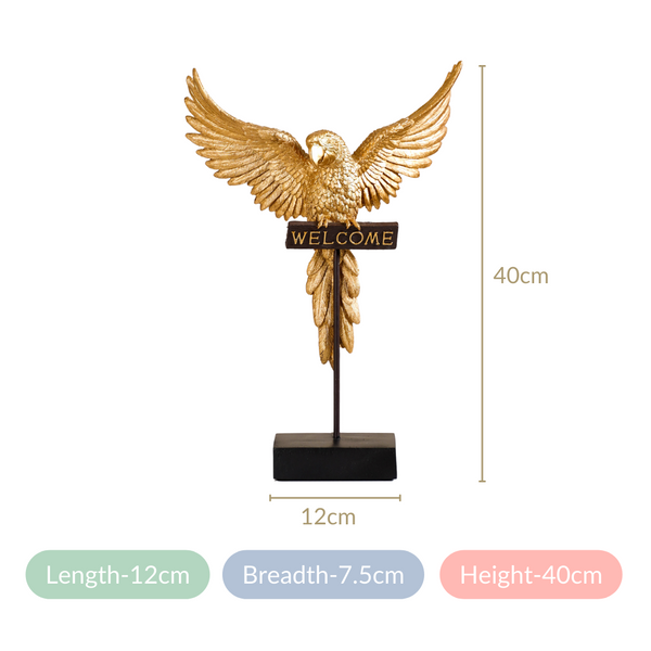 Welcome Parrot Gold Showpiece