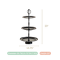 Matte Black 3 Tiered Cake Stand