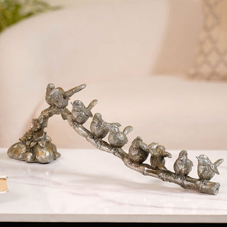 9 Birds On A Branch Decor Showpiece