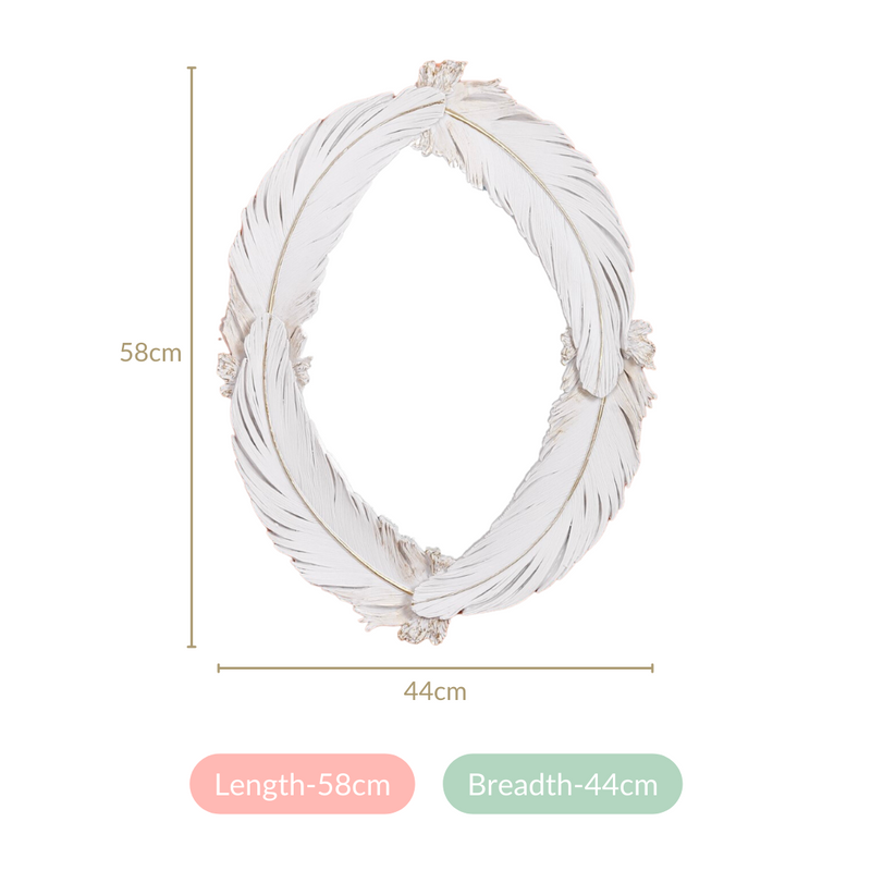 Feather Fusion Oval Wall Mirror- Feather Fusion Wall Mirror, Oval Wall Mirror, Decorative Feather Mirror, Fusion Design Mirror, Elegant Oval Mirror