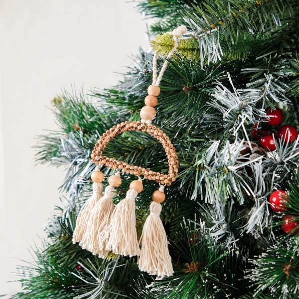 Wooden Beads Sustainable Hanging Ornament Set of 2