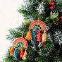 Rainbow Christmas Ornament Set of 2 Multicolour