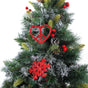 Red Christmas Snowflake Heart Ornaments Set of 2