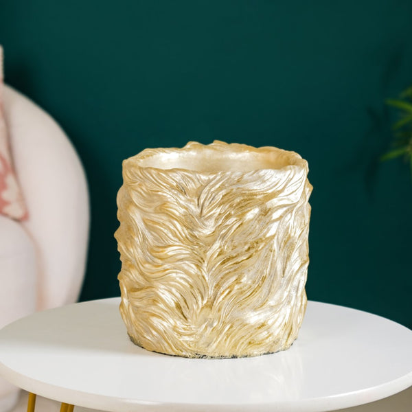 Majestic Lion Mane Resin Pot For Room Decor