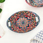 Deep Blue Mandala Ceramic Long Dish With Handles 400ml