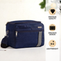 Denim Office Lunch Bag With Shoulder Strap