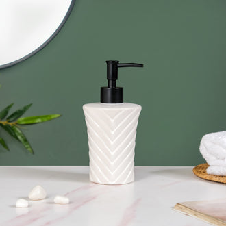 Chevron Design Soap Dispenser White 300ml