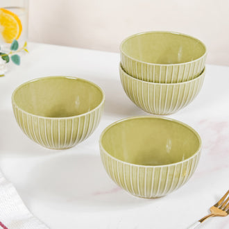 Costola Ceramic Serving Bowl Set Of 4 650ml