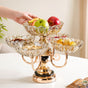 Decorative Glass Bowls With Rotating Metal Stand