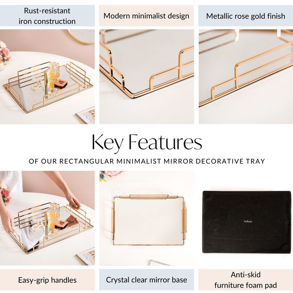 Luxury Minimalist Mirror Decorative Tray