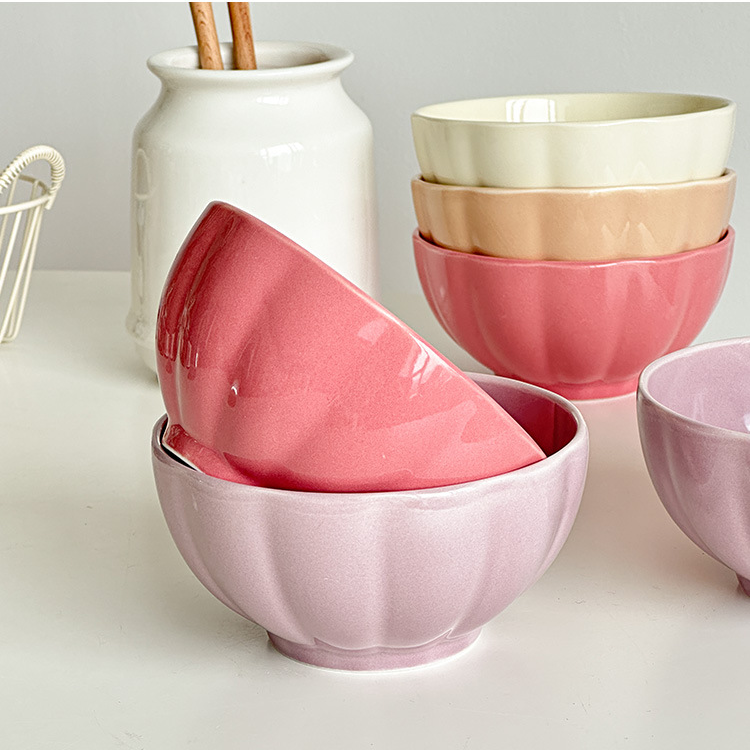 Pastel Gloss Finish Ceramic Bowl Set Of 4 400ml - Snack bowls, ceramic bowls, small bowls, ice cream bowls, ceramic serving bowls