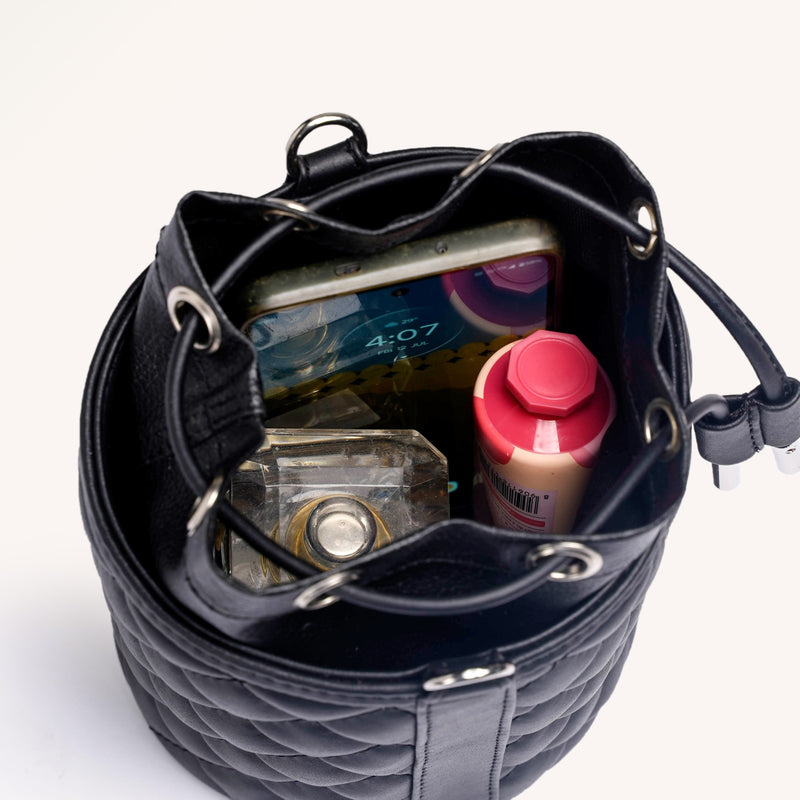 Quilted Bucket Bag Black