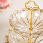 Shimmery Crystal Glass 2 Tier Snack Stand