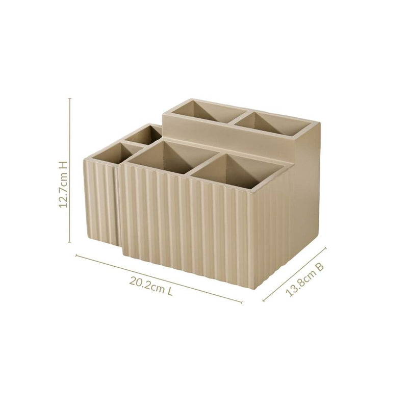 Desk Organiser For Pens Makeup Brushes Beige