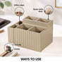 Desk Organiser For Pens Makeup Brushes Beige