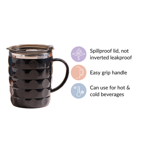 Stainless Steel Coffee Mug Black 400ml