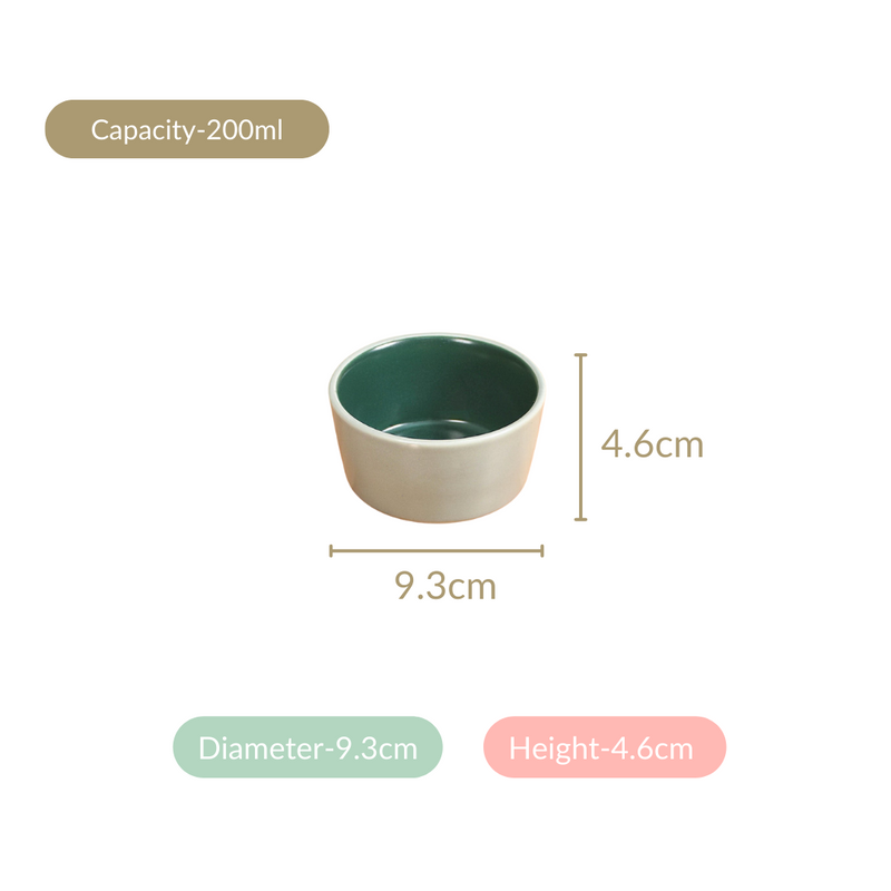 Green Zoella Dessert Bowls Set Of 4 200ml - Serving bowls, ceramic serving bowls, serving bowls set, snack bowls, icecream bowls, ceramic bowls