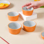 Set Of 4 Zoella Orange Dessert Bowls 200ml - Snack bowls, ceramic bowls set, snack bowls set, dessert bowls, icecream bowls