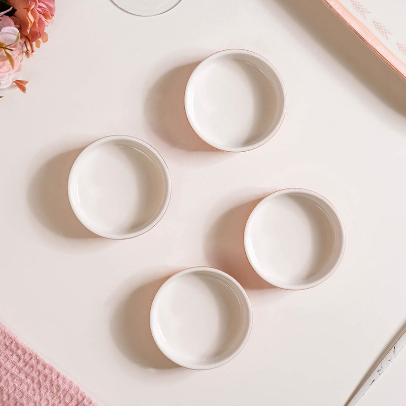 Set Of 4 Azo Dessert Plates Pink - Dessert dishes, dessert plates, dessert plates set, dessert bowls, ceramic dessert bowls, dessert bowl set