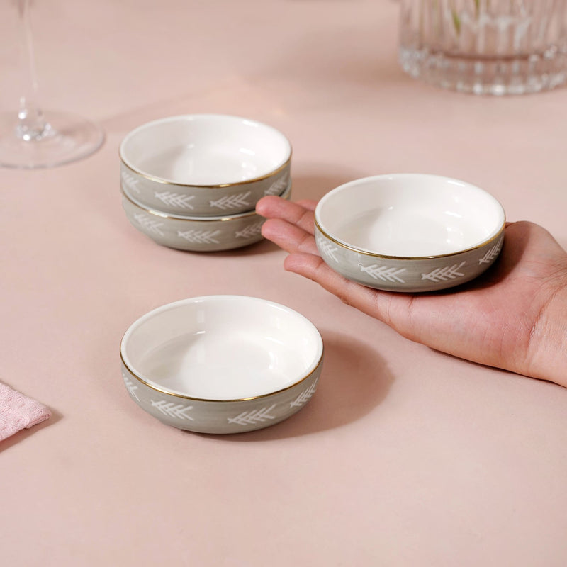 Azo Grey Dessert Plate Set Of 4 - Dessert plates, small plates, ceramic dessert plates, dessert plate set