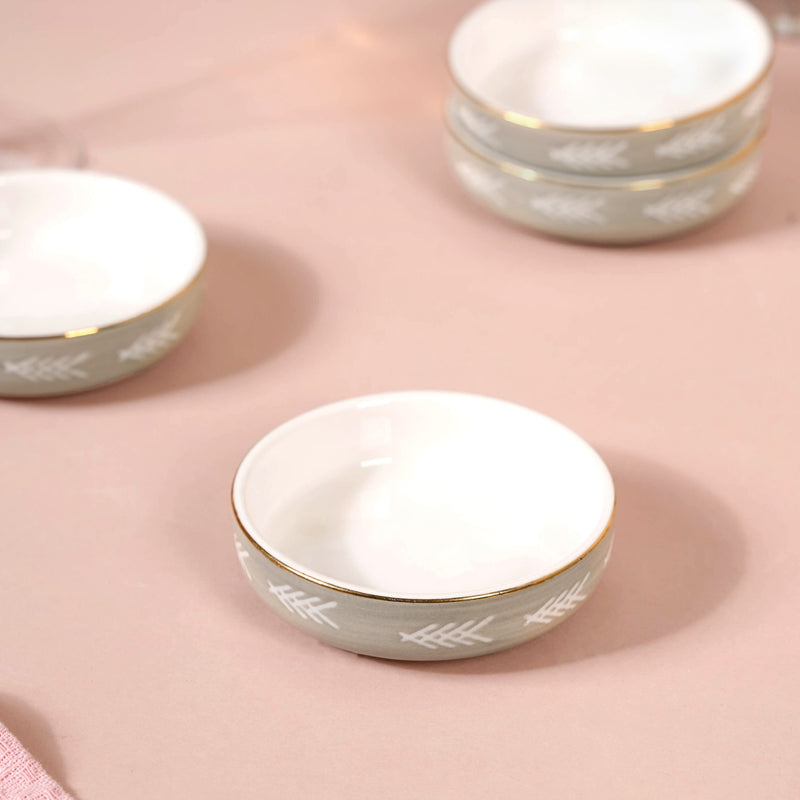 Azo Grey Dessert Plate Set Of 4 - Dessert plates, small plates, ceramic dessert plates, dessert plate set