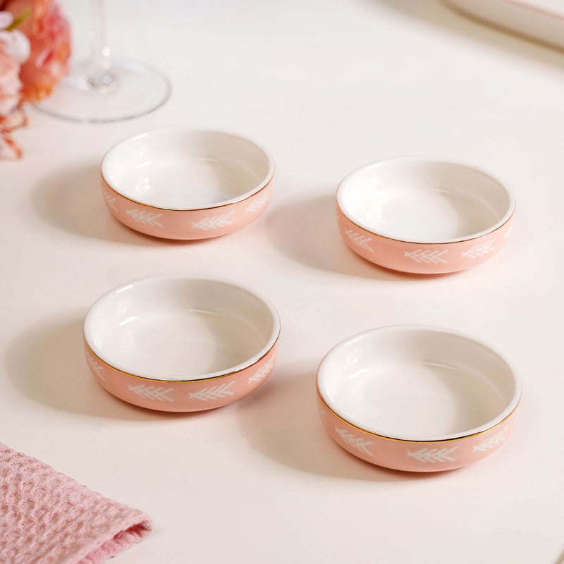 Set Of 4 Azo Dessert Plates Pink - Dessert dishes, dessert plates, dessert plates set, dessert bowls, ceramic dessert bowls, dessert bowl set