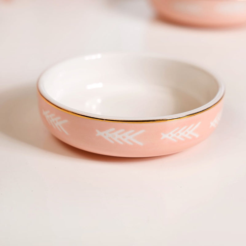 Set Of 4 Azo Dessert Plates Pink - Dessert dishes, dessert plates, dessert plates set, dessert bowls, ceramic dessert bowls, dessert bowl set