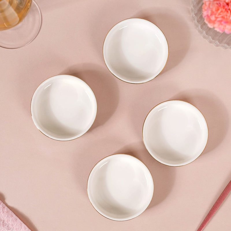 Azo Grey Dessert Plate Set Of 4 - Dessert plates, small plates, ceramic dessert plates, dessert plate set