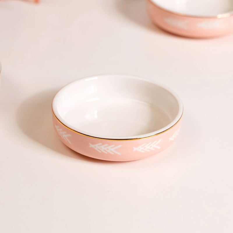 Set Of 4 Azo Dessert Plates Pink - Dessert dishes, dessert plates, dessert plates set, dessert bowls, ceramic dessert bowls, dessert bowl set
