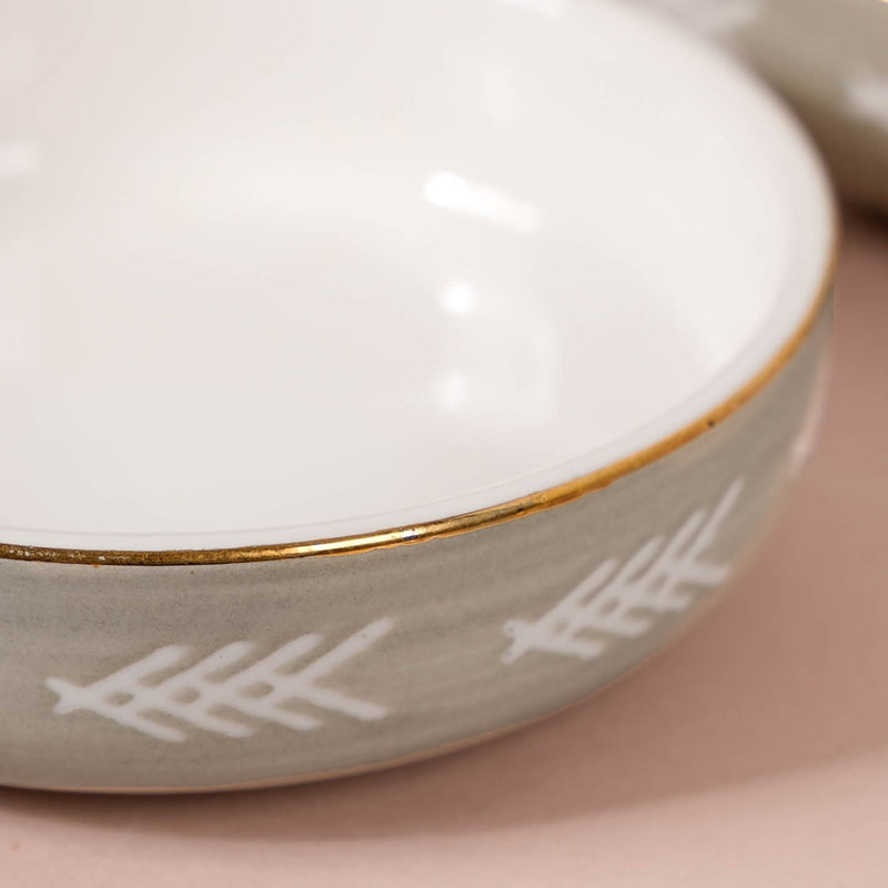 Azo Grey Dessert Plate Set Of 4 - Dessert plates, small plates, ceramic dessert plates, dessert plate set