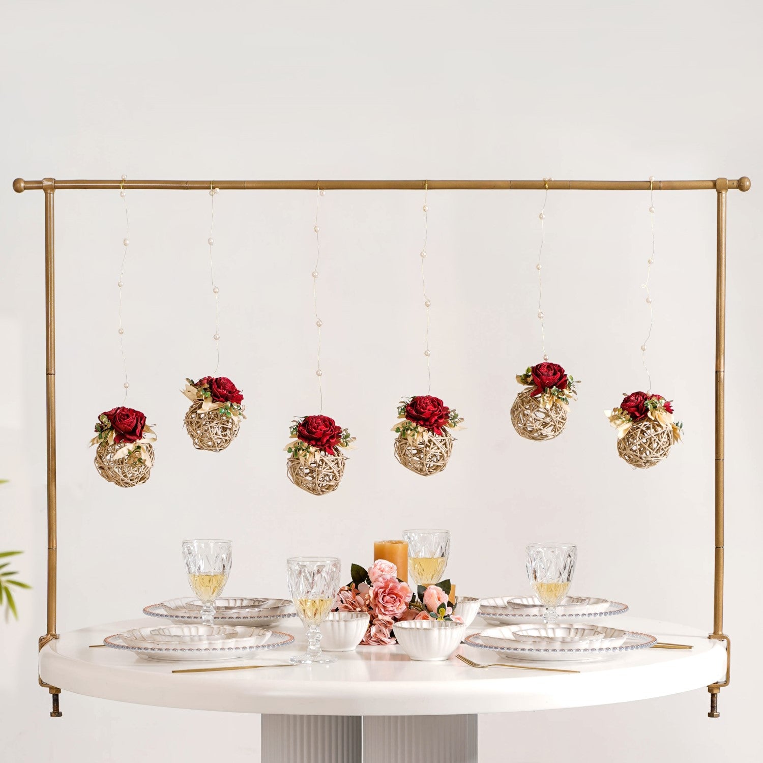 Detachable Tabletop Adjustable Metal Stand With Wall Hangings