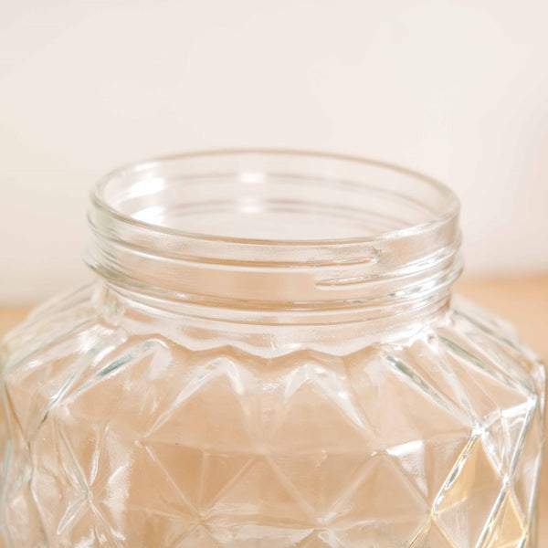 Diamond Airtight Glass Kitchen Jar Set Of 2 For Cookies Snacks 1800ml