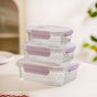 Glowo Airtight Food Containers With Air Vents Set Of 3 370ml 660ml 1000ml
