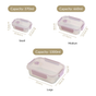 Glowo Airtight Food Containers With Air Vents Set Of 3 370ml 660ml 1000ml